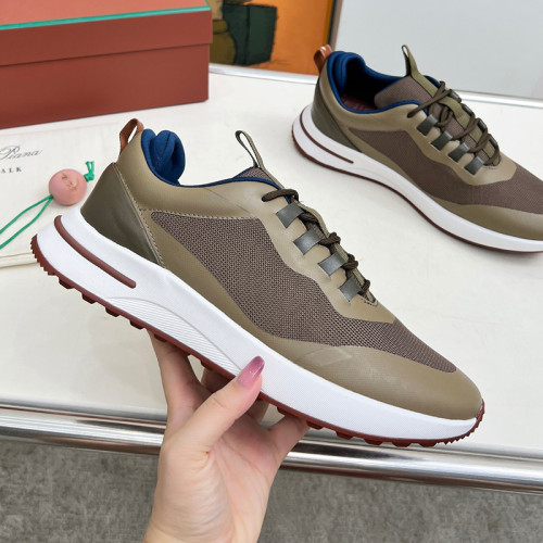 Loro Piana Mens Shoes Sneakers Casual Design Luxury Brand Tennis Walk Sneaker Suede Calf Split with Original Box whatsapp 【+1-3239614486】