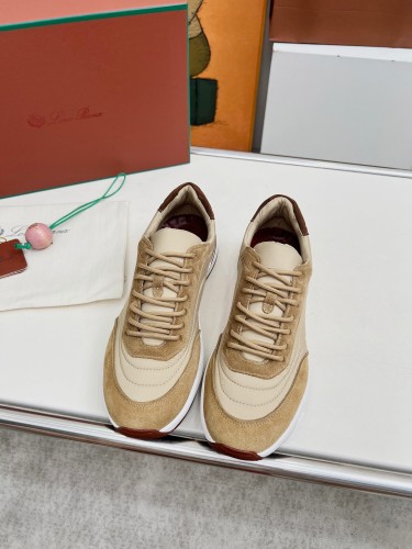 Loro Piana Mens Shoes Sneakers Casual Design Luxury Brand Tennis Walk Sneaker Suede Calf Split with Original Box whatsapp 【+1-3239614486】