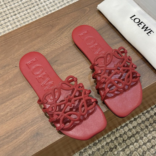 Loewe Womens Shoes Slippers Fashion Luxury Brand Casual Petal Anagram slide in soft calfskin with Original Box whatsapp 【+1-3239614486】