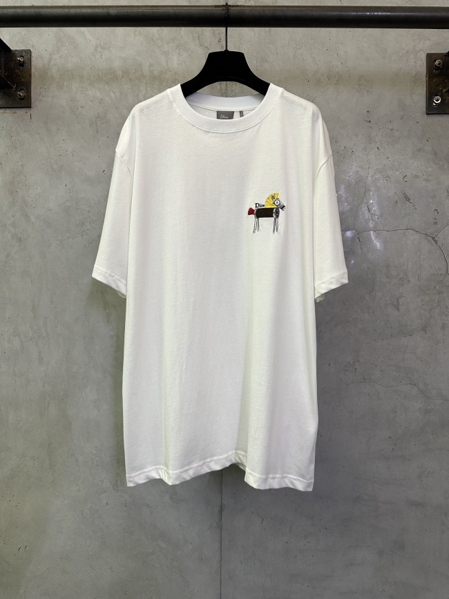 Dior Luxury Brand Women Mens Short Sleeve T-shirts Men T-Shirt with Horse Embroidery, Relaxed Fit 683J624A0677_C089 Whatsapp 【+1-3239614486】