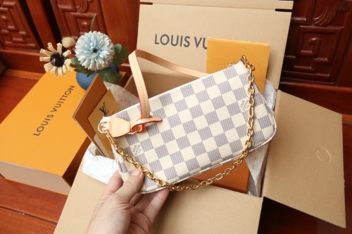 Louis Vuitton Womens Bags Luxury Brand Crossbody Bag Pochette Accessoires Monogram M82766 M40712 with Original Box