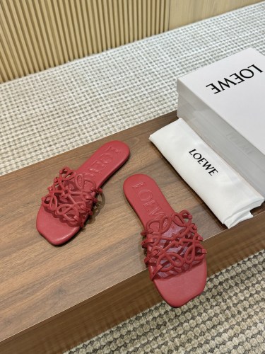 Loewe Womens Shoes Slippers Fashion Luxury Brand Casual Petal Anagram slide in soft calfskin with Original Box whatsapp 【+1-3239614486】