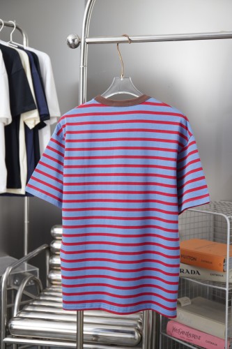 Prada Luxury Brand Men Womens Short Sleeve T-Shirt Oversized striped jersey T-shirt 3575B_18V8_F04Y5_S_OOO Whatsapp 【+1-3239614486】