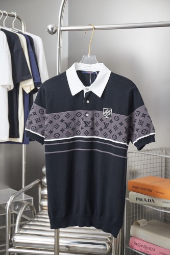 Louis Vuitton Luxury Brand Men Womens Short Sleeve T-Shirt Iridescent Jacquard Short-Sleeved Polo 1AGTM2 Whatsapp 【+1-3239614486】