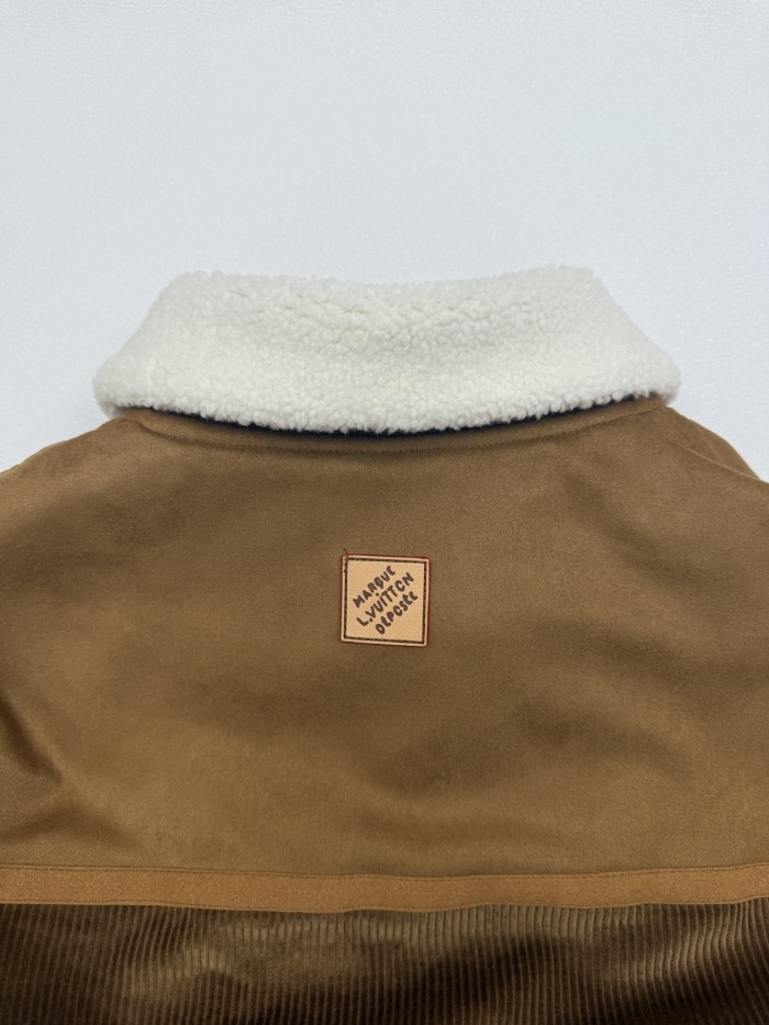 Louis Vuitton Men Jackets Coat Luxury Brand Mens Jacket Corduroy And Shearling Mix Trucker 1AJBR0 Top Quality Whatsapp【+1-3239614486】