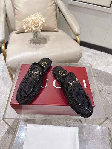 Gucci Womens Shoes Slippers Slides Casual Design Luxury Brand Princetown Horsebit Slippers with Original Box Whatsapp【+1-3239614486】