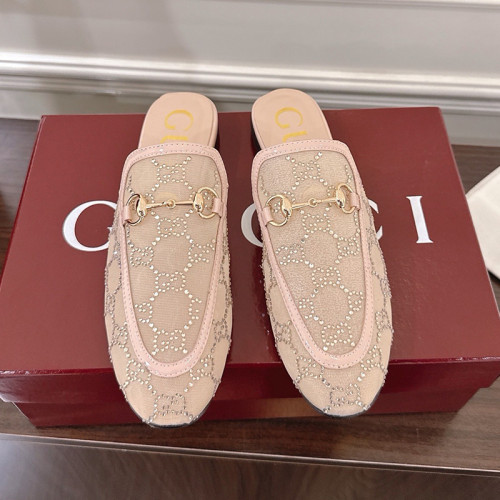 Gucci Womens Shoes Slippers Slides Casual Design Luxury Brand Princetown Horsebit Slippers with Original Box Whatsapp【+1-3239614486】