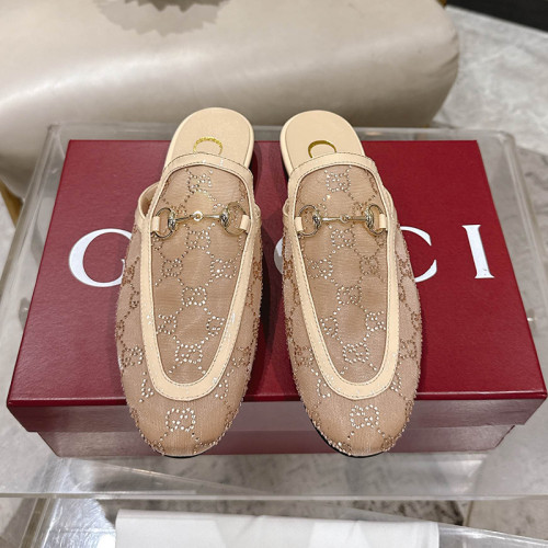 Gucci Womens Shoes Slippers Slides Casual Design Luxury Brand Princetown Horsebit Slippers with Original Box Whatsapp【+1-3239614486】