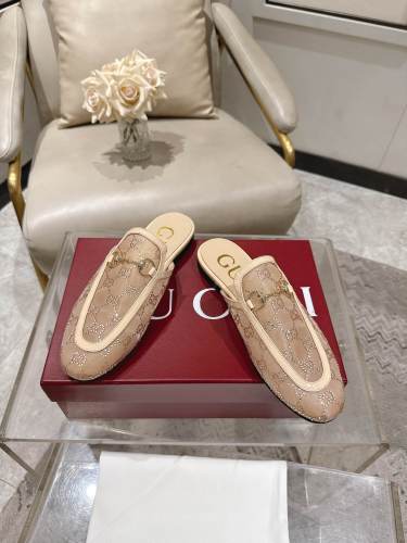 Gucci Womens Shoes Slippers Slides Casual Design Luxury Brand Princetown Horsebit Slippers with Original Box Whatsapp【+1-3239614486】