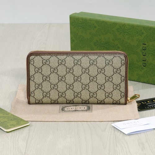 Gucci Mens Womens Wallets Bags Coin Purse Card Holder Luxury Brand Neo Vintage GG Supreme Zip Around Wallet with Original Box Whatsapp 【+1-3239614486】