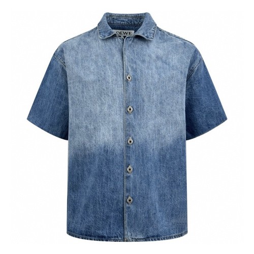 Loewe Luxury Brand Men Womens Short Sleeve Shirt Denim Whatsapp 【+1-3239614486】
