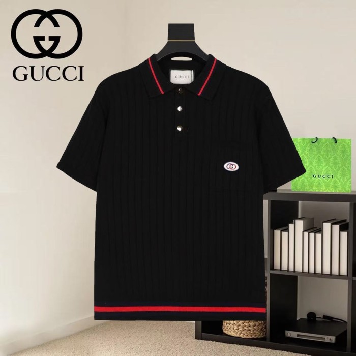 Gucci Luxury Brand Women Mens Short Sleeve T-Shirt Knit Polo Shirt Top Quality Whatsapp 【+1-3239614486】