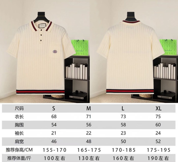 Gucci Luxury Brand Women Mens Short Sleeve T-Shirt Knit Polo Shirt Top Quality Whatsapp 【+1-3239614486】