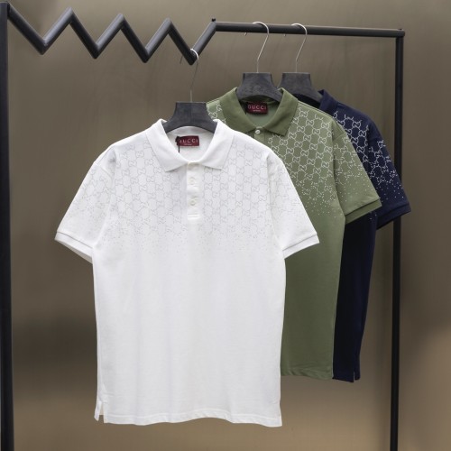 Gucci Luxury Brand Women Mens Short Sleeve T-Shirt Cotton piquet polo shirt with crystals 815514 XJHQQ 4055 Top Quality Luxury Brand Whatsapp 【+1-3239614486】