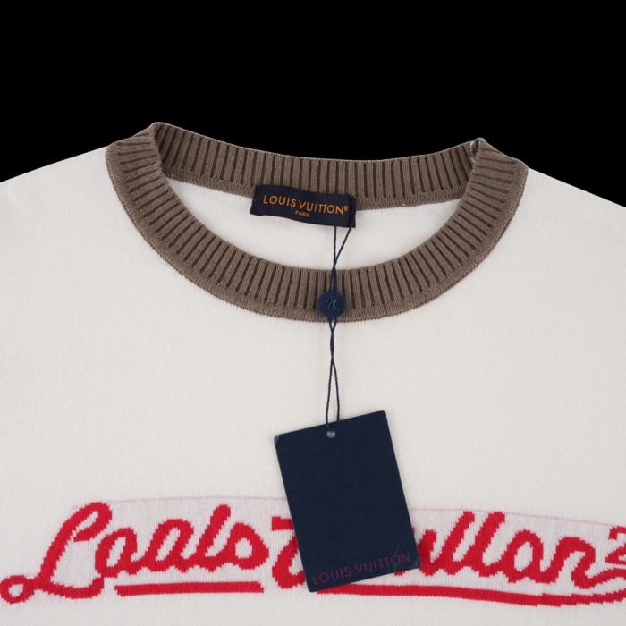 Louis Vuitton Luxury Brand Men Womens Short-Sleeved Crewneck Knit Whatsapp 【+1-3239614486】
