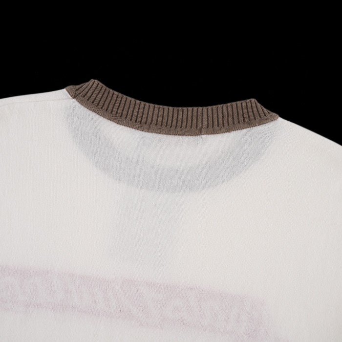 Louis Vuitton Luxury Brand Men Womens Short-Sleeved Crewneck Knit Whatsapp 【+1-3239614486】
