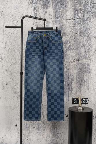 Louis Vuitton Luxury Brand Men Womens Pant Jeans Damier Denim Pants Whatsapp 【+1-3239614486】