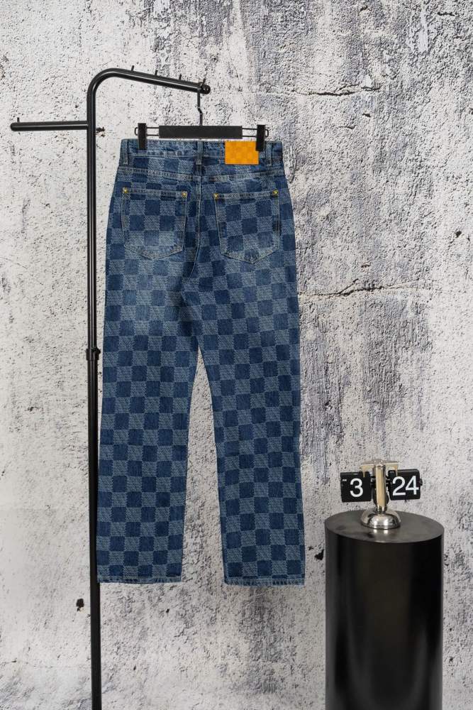 Louis Vuitton Luxury Brand Men Womens Pant Jeans Damier Denim Pants Whatsapp 【+1-3239614486】