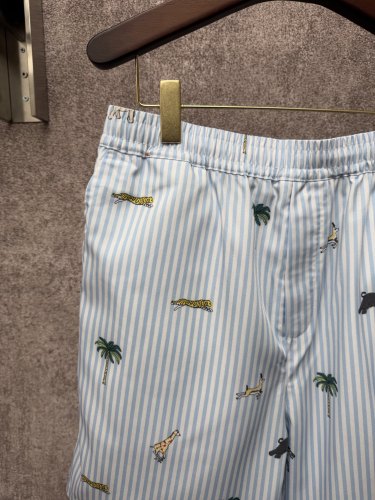 Louis Vuitton Luxury Brand Women Mens Pant Shorts LV x The Darjeeling Limited Embroidered Striped Shorts Whatsapp 【+1-3239614486】