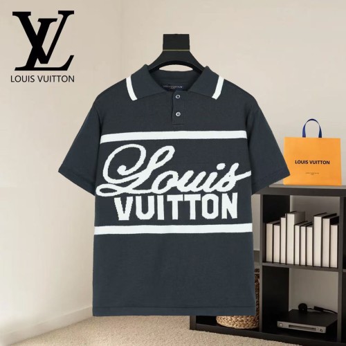 Louis Vuitton Luxury Brand Men Womens Short-Sleeved Polo Shirt Knit Whatsapp 【+1-3239614486】