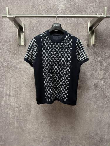 Louis Vuitton Luxury Brand Womens Short Sleeve T-Shirt Monogram Jacquard Knit Top Whatsapp 【+1-3239614486】