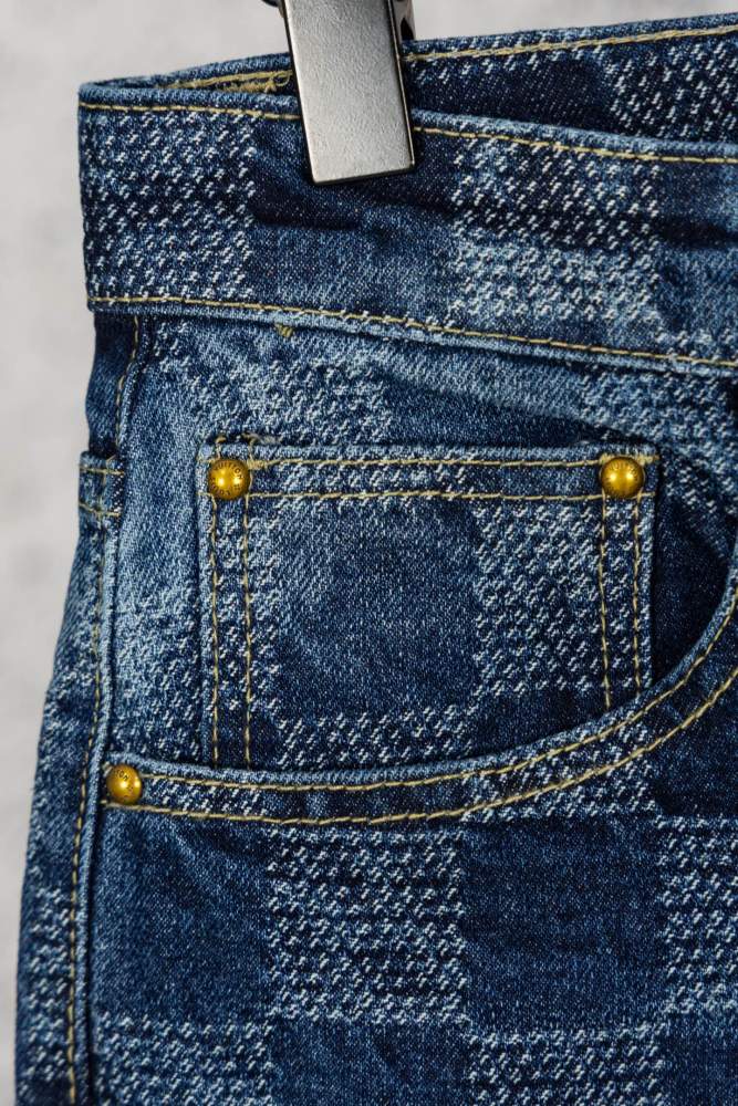 Louis Vuitton Luxury Brand Men Womens Pant Jeans Damier Denim Pants Whatsapp 【+1-3239614486】