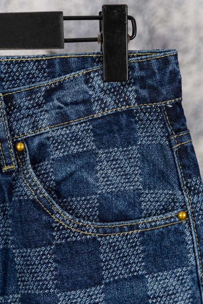 Louis Vuitton Luxury Brand Men Womens Pant Jeans Damier Denim Pants Whatsapp 【+1-3239614486】