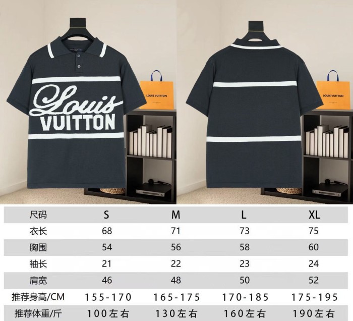 Louis Vuitton Luxury Brand Men Womens Short-Sleeved Polo Shirt Knit Whatsapp 【+1-3239614486】