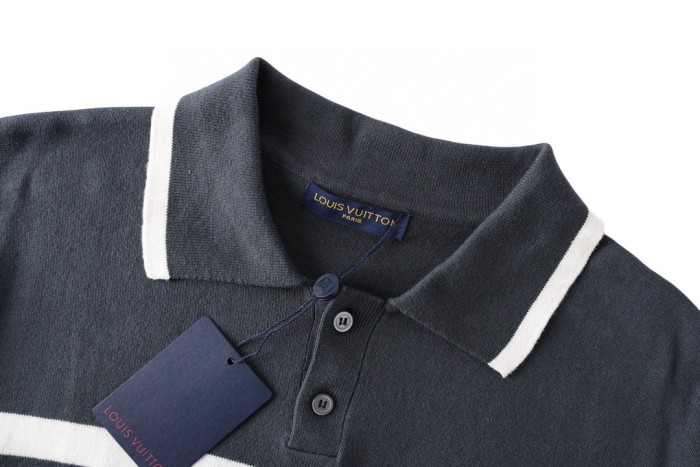 Louis Vuitton Luxury Brand Men Womens Short-Sleeved Polo Shirt Knit Whatsapp 【+1-3239614486】