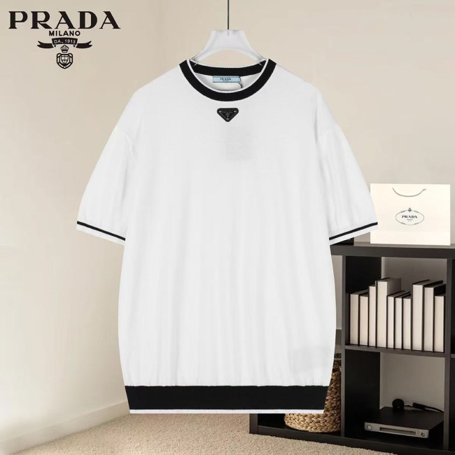 Prada Luxury Brand Men Womens Short Sleeve T-Shirt Knit Whatsapp 【+1-3239614486】