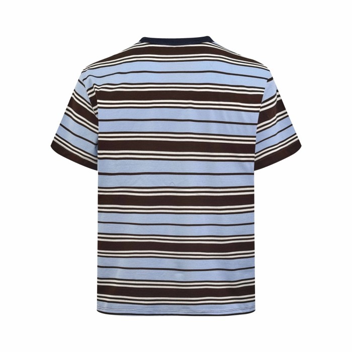 Prada Luxury Brand Womens Short Sleeve T-Shirt Oversized striped jersey T-shirt Whatsapp 【+1-3239614486】