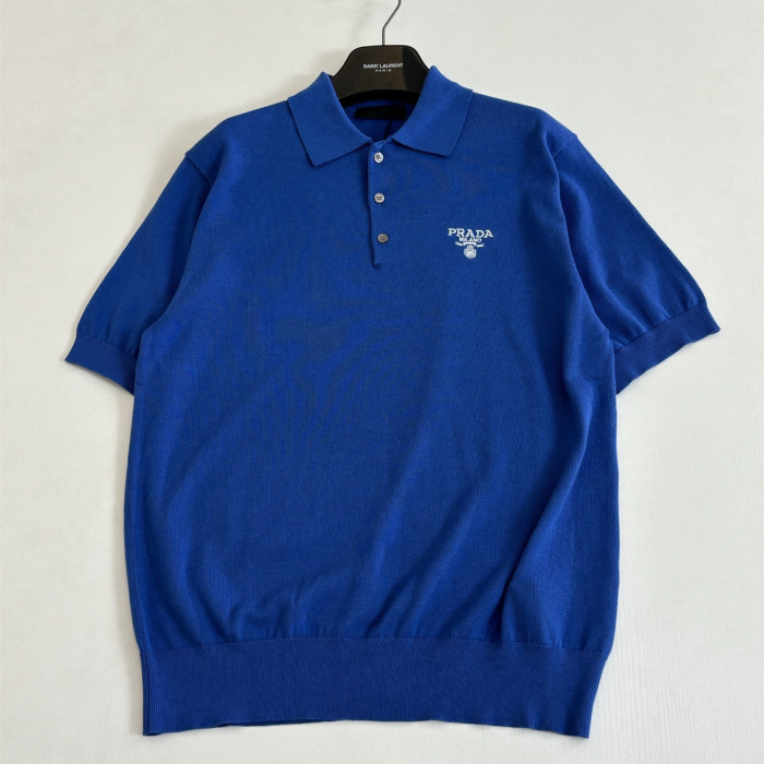 Prada Luxury Brand Men Womens Short Sleeve T-Shirt Knit Polo Shirt Whatsapp 【+1-3239614486】
