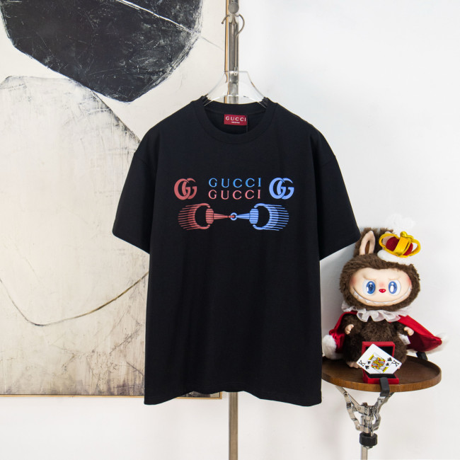 Gucci Luxury Brand Women Mens Short Sleeve T-Shirt Cotton jersey T-shirt with print Top Quality Whatsapp 【+1-3239614486】