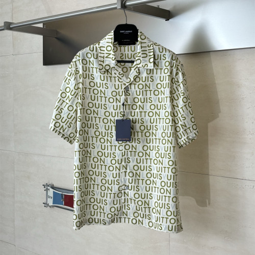 Louis Vuitton Luxury Brand Women Mens Shirts Monogram Printed Silk Short-Sleeved Shirt Top Quality Whatsapp 【+1-3239614486】