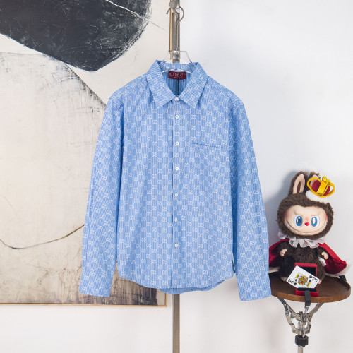 Gucci Women Mens Long Sleeve Shirts Luxury Brand Mens GG cotton shirt Top Quality Whatsapp 【+1-3239614486】