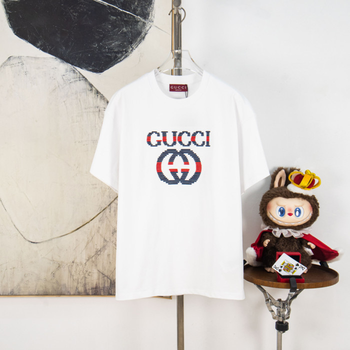 Gucci Luxury Brand Women Mens Short Sleeve T-Shirt Cotton jersey T-shirt with print Top Quality Whatsapp 【+1-3239614486】