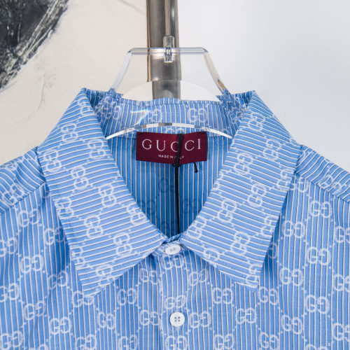 Gucci Women Mens Long Sleeve Shirts Luxury Brand Mens GG cotton shirt Top Quality Whatsapp 【+1-3239614486】