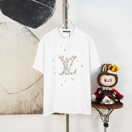 Louis Vuitton Luxury Brand Womens Men Short Sleeve T-Shirt Embroidered Cotton T-Shirt Top Quality Whatsapp 【+1-3239614486】