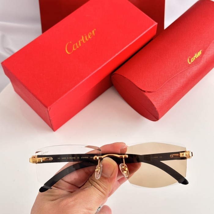 Cartier Sunglasses Luxury Brand Men Womens Sunglasses with Original Box Whatsapp 【+1-3239614486】CT01674O