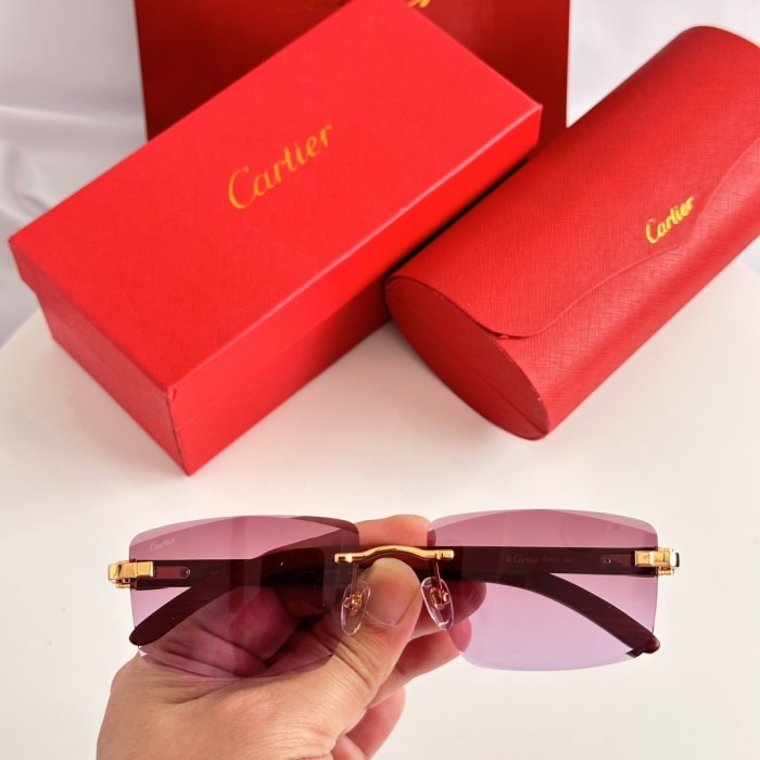Cartier Sunglasses Luxury Brand Men Womens Sunglasses with Original Box Whatsapp 【+1-3239614486】CT01674O