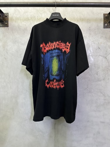 Balenciaga Luxury Brand Women Mens Short Sleeve T-Shirt MEN'S SALON DE COUTURE MEDIUM FIT T-SHIRT IN BLACK 764235TUVD51000 with Original Box Whatsapp 【+1-3239614486】