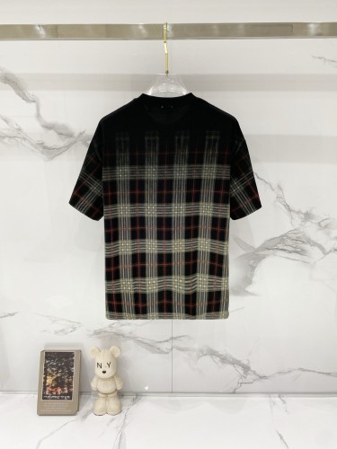 Burberry Luxury Brand Women Mens Short Sleeve T-Shirt Gradient Check Cotton T-shirt with Original Box Whatsapp 【+1-3239614486】