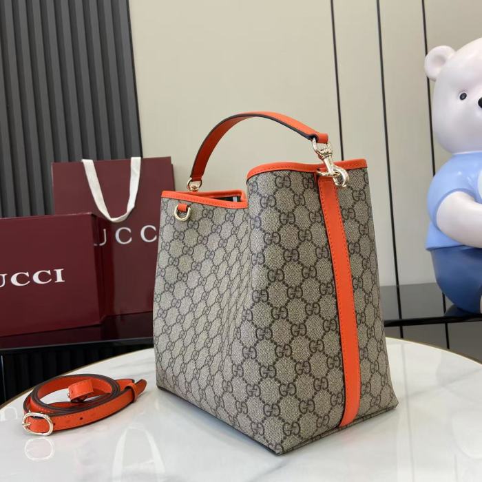 Gucci Womens Bags Shoulder Bag Luxury Brand Ophidia GG Emblem medium bucket bag 815103 FAD6L 9758 whatsapp 【+1-3239614486】