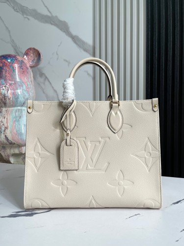 Louis Vuitton Womens Bags Handbags Luxury Brand M45659 OnTheGo MM Bicolor Monogram Empreinte Leather with Original Box Whatsapp 【+1-3239614486】