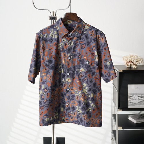 Louis Vuitton Women Mens Shirts Luxury Brand Mens Short-Sleeved Shirt Top Quality Whatsapp 【+1-3239614486】