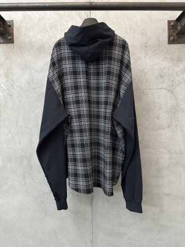 Balenciaga Womens Mens Long Sleeve Hoodie Sweatshirt HOODED HYBRID SHIRT Luxury Brand Whatsapp【+1-3239614486】