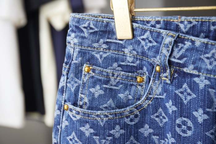 Louis Vuitton Luxury Brand Women Mens Pant Monogram Denim Shorts Whatsapp 【+1-3239614486】