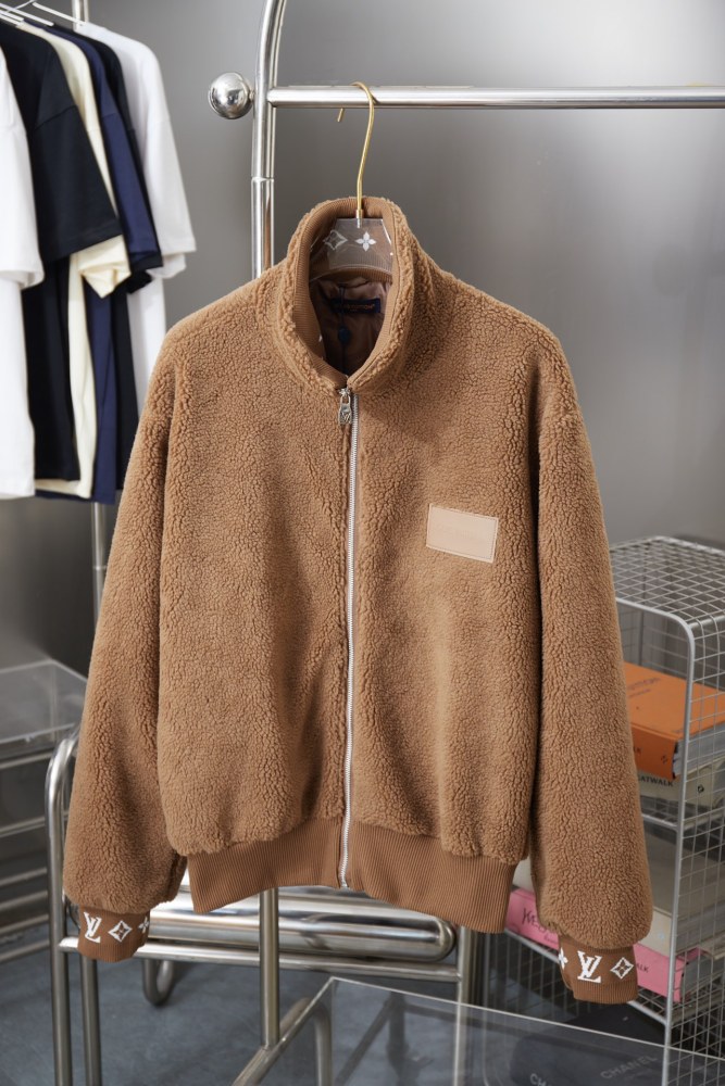 Louis Vuitton Men Womens Jacket Coat Luxury Brand Mens Jackets Leather Patch Fleece Blouson Top Quality Whatsapp【+1-3239614486】