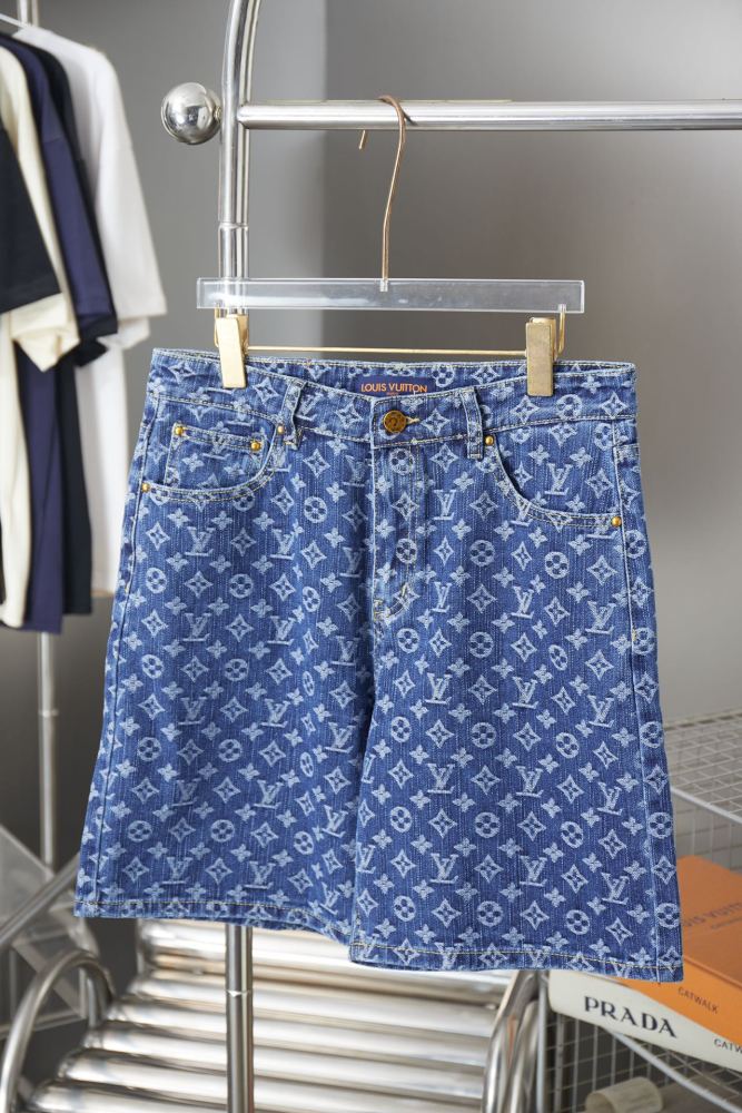 Louis Vuitton Luxury Brand Women Mens Pant Monogram Denim Shorts Whatsapp 【+1-3239614486】