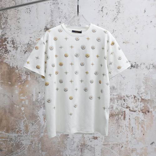 Louis Vuitton Luxury Brand Women Mens Short Sleeve T-Shirt Overprinted Monogram Jacquard T-Shirt 1AJRAG Top Quality Whatsapp 【+1-3239614486】